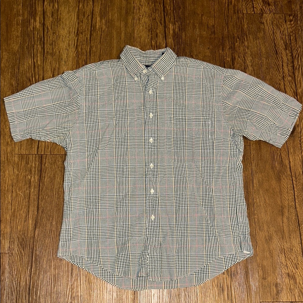 Lands' End Men's Plaid Short Sleeve Shirt